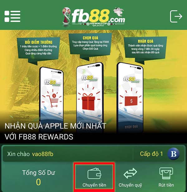 Hướng dẫn gửi tiền vào tài khoản FB88 - ravor.vip